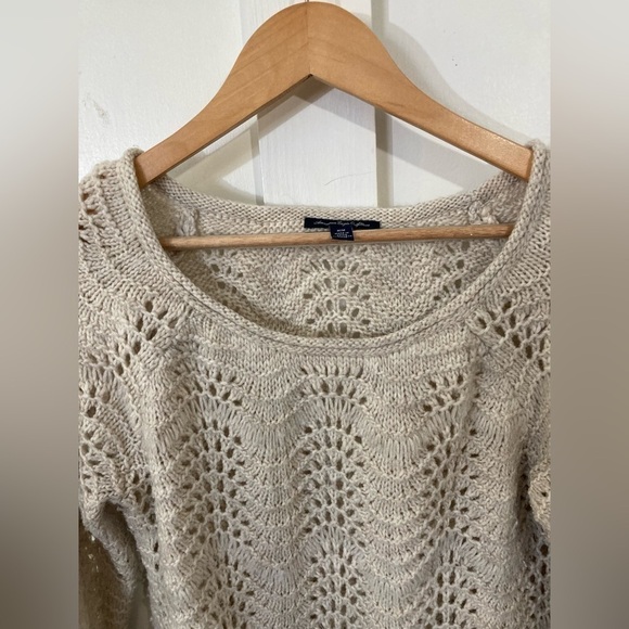American Eagle Outfitters Medium wool blend sweater chunky knit cream - Picture 3 of 8